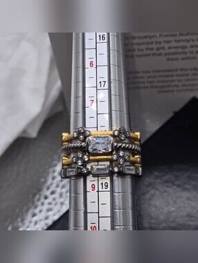 Freida Rothman Stackable 14k Over 925 Ring Set Of 4